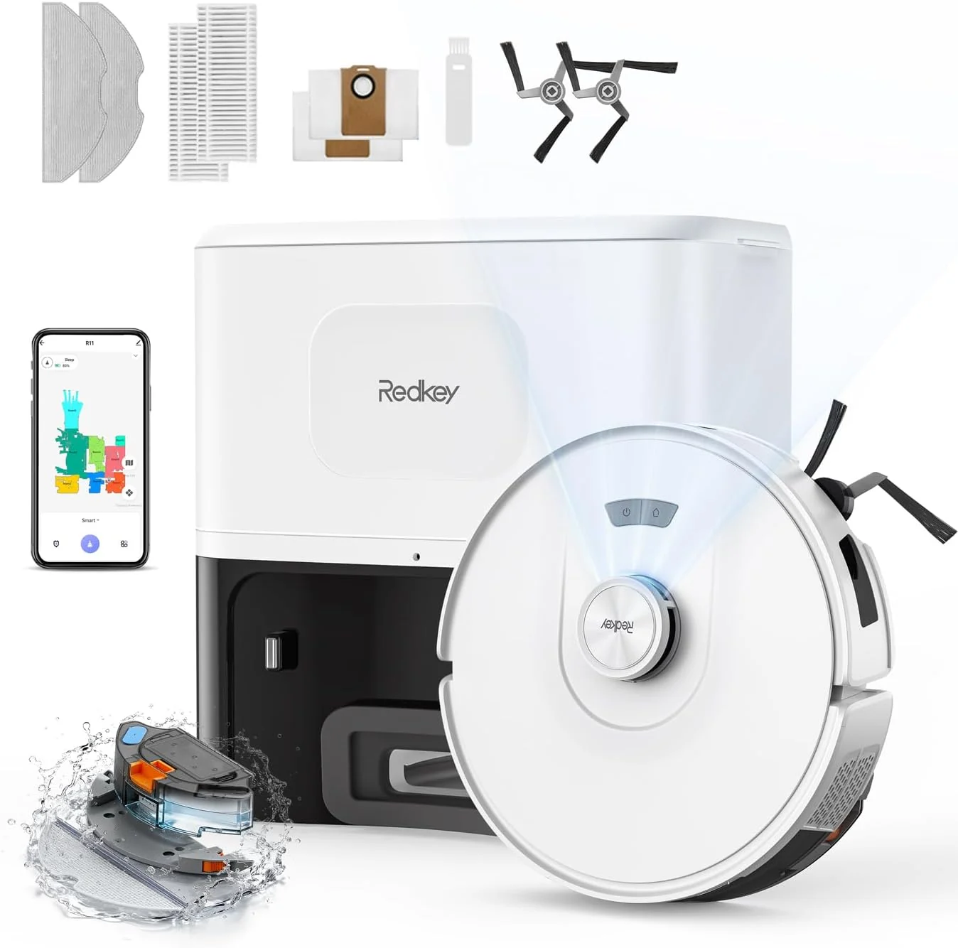 Redkey D8 – Robot aspirateur avec vidage automatique — vue principale