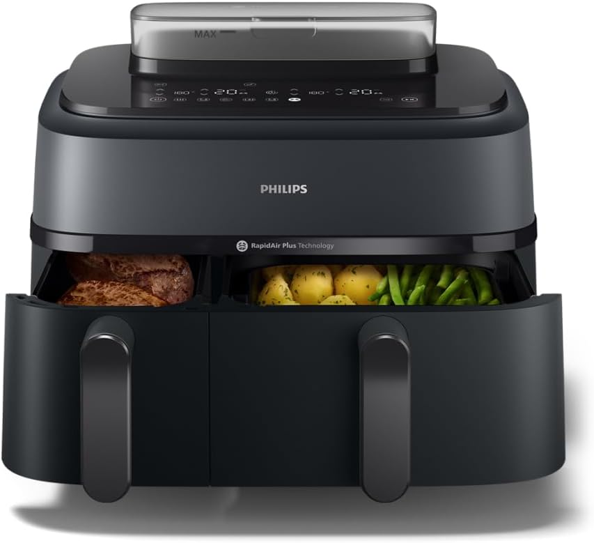 Vue principale de Philips Airfryer Série 5000 – Double panier 9 L avec vapeur